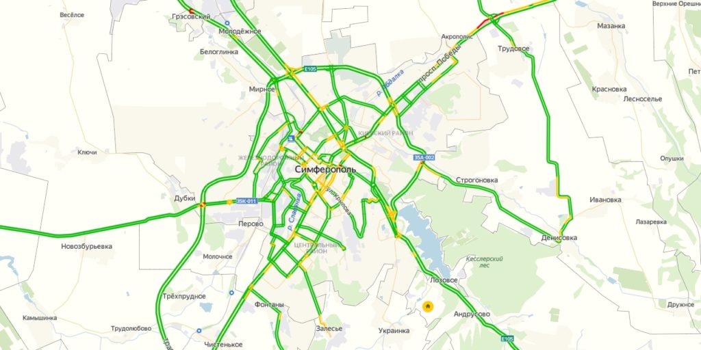 Пробки в симферополе сейчас карта