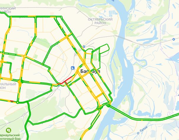 Пробки барнаул онлайн сейчас карта со спутника в реальном времени