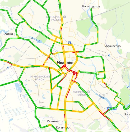 Пробки иваново. Пробки в Иваново сейчас. Красная карта пробок. Иваново пробки на дорогах. Яндекс пробки Иваново.