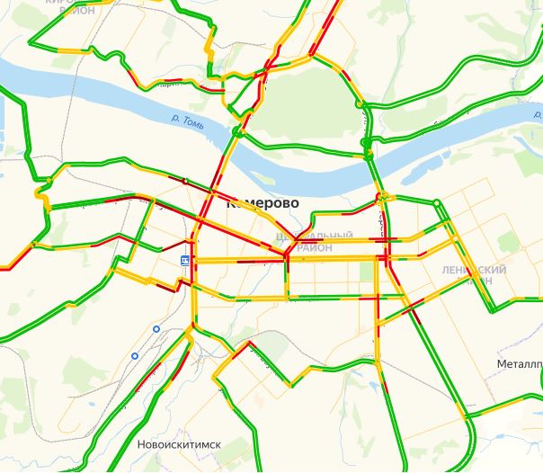 Карта пробок кемерово