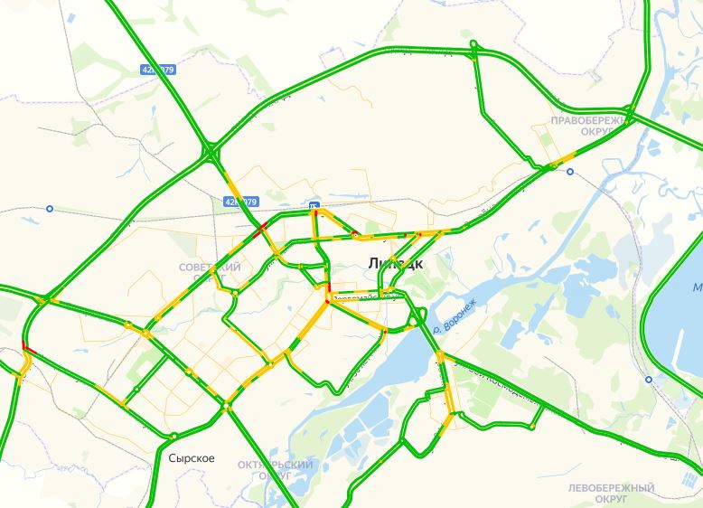 Пробки липецк онлайн сейчас карта в реальном времени