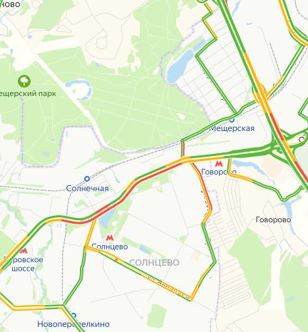 Пробки на боровском шоссе в сторону москвы сейчас карта