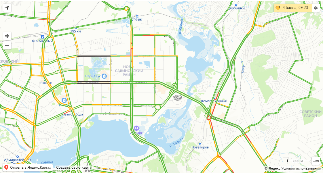 Карта пробок казань