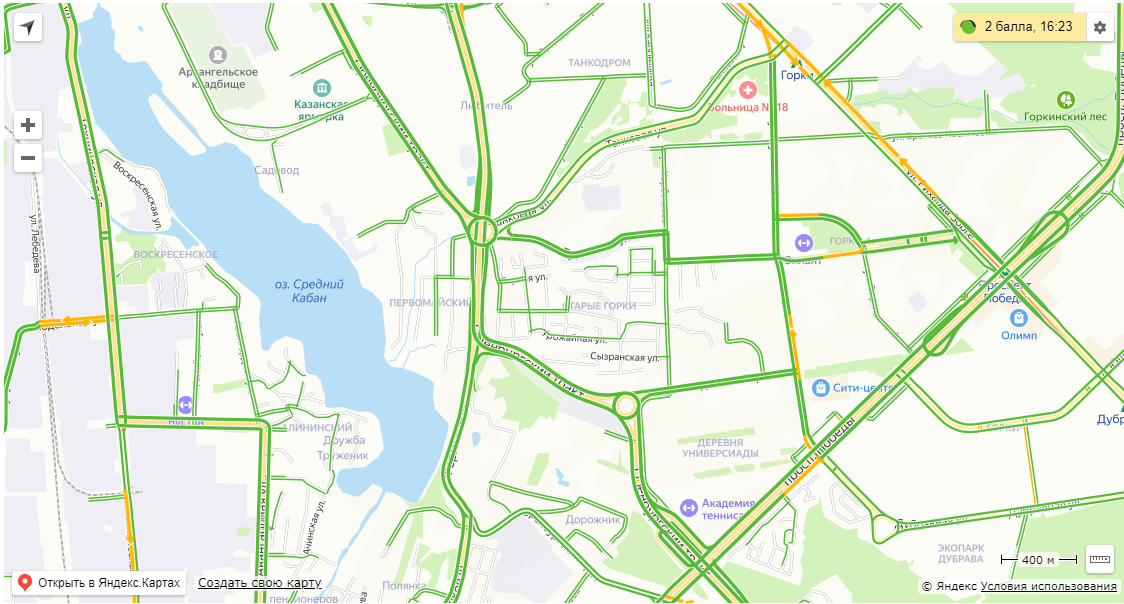 Казань пробки сейчас онлайн карта смотреть онлайн