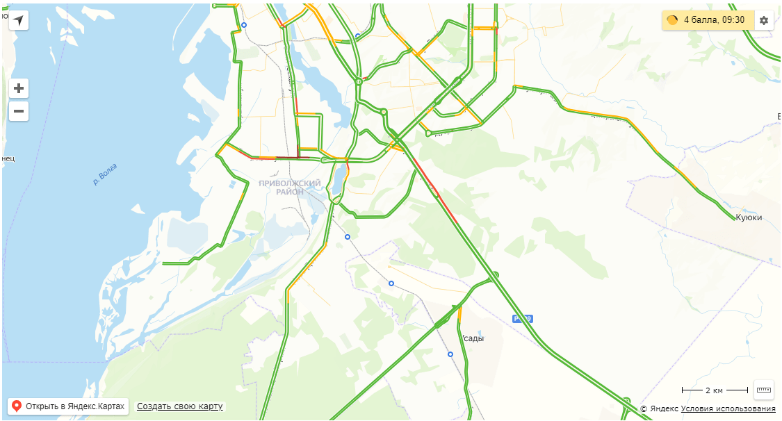 Карта пробок казань