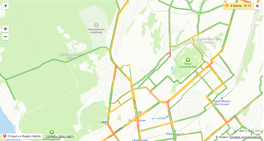 Карта новосибирска пробки онлайн