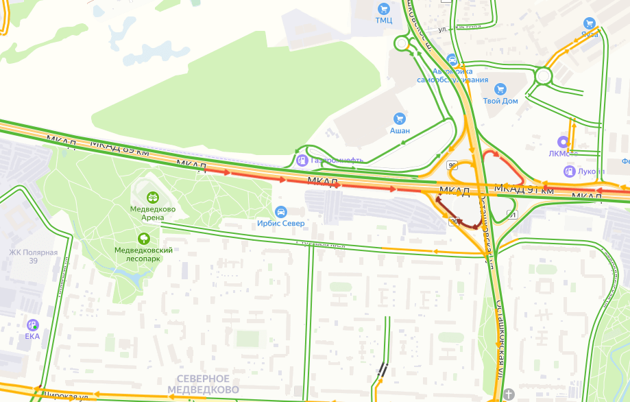 Пробки в москве мкад сейчас карта онлайн