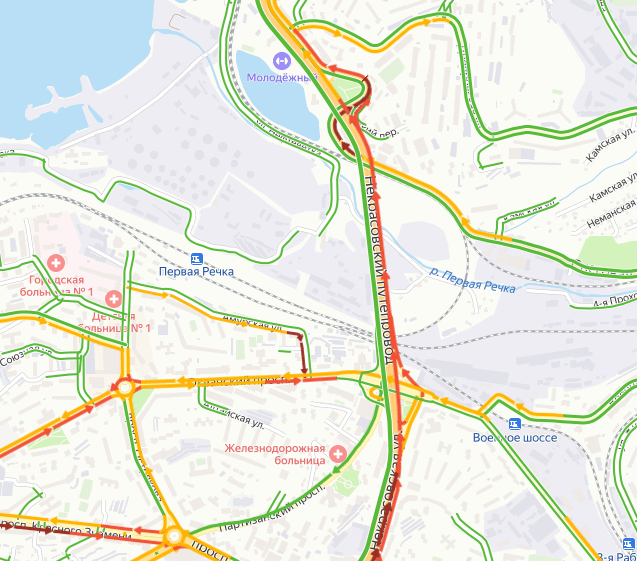 Пробки владивосток онлайн сейчас карта