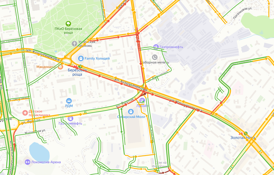 Пробки в новосибирске на данный момент карта
