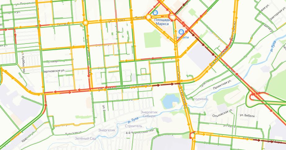 Карта пробки новосибирск онлайн сейчас новосибирск