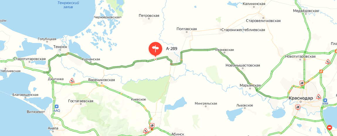 Трасса а 289 краснодар керчь на карте